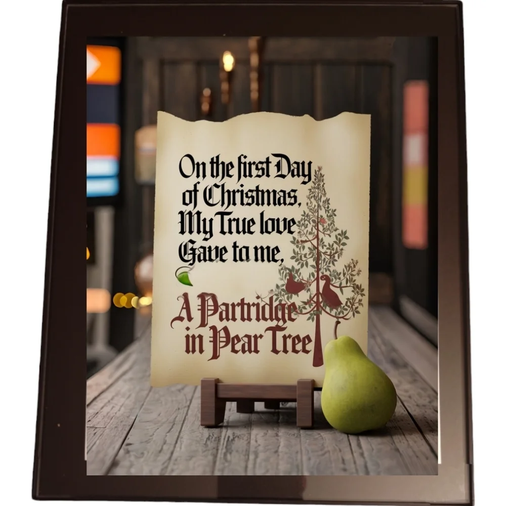 On the first day of Christmas In A Glass Front Frame 8x10 Picture AI wall